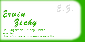 ervin zichy business card